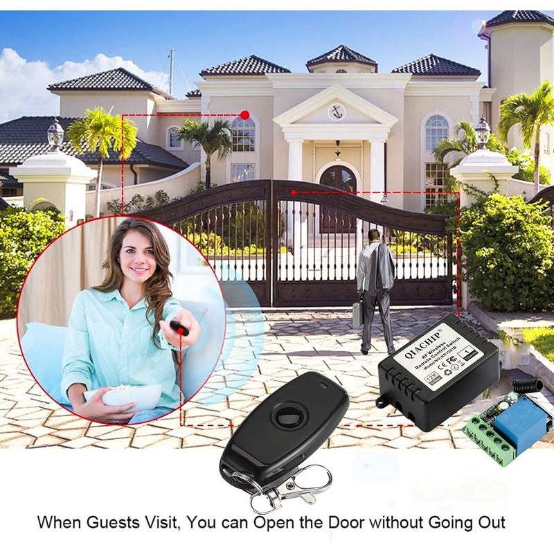 QIACHIP DC 12V 1CH 433Mhz RF Wireless Relay Module Remote