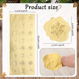 Gersoniel 480 Christmas Embossed Envelope Seals Stickers Wax Foil Seal Stickers Envelopes Self-Adhesive Seal for Greeting Card Wedding Party Decor(Funny Style,Gold)