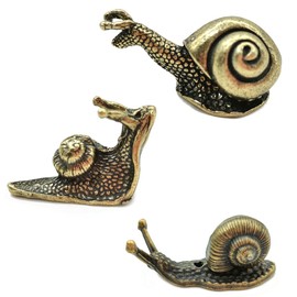 Niuhong 3 Pieces Snails Garden Figurine Garden Decoration Snail Figure Miniature Ornaments Retro Creative Metal Sculptures Animal Sculpture Outdoor Decoration Outdoor Balcony Lawn Patio Yard (Bronze)
