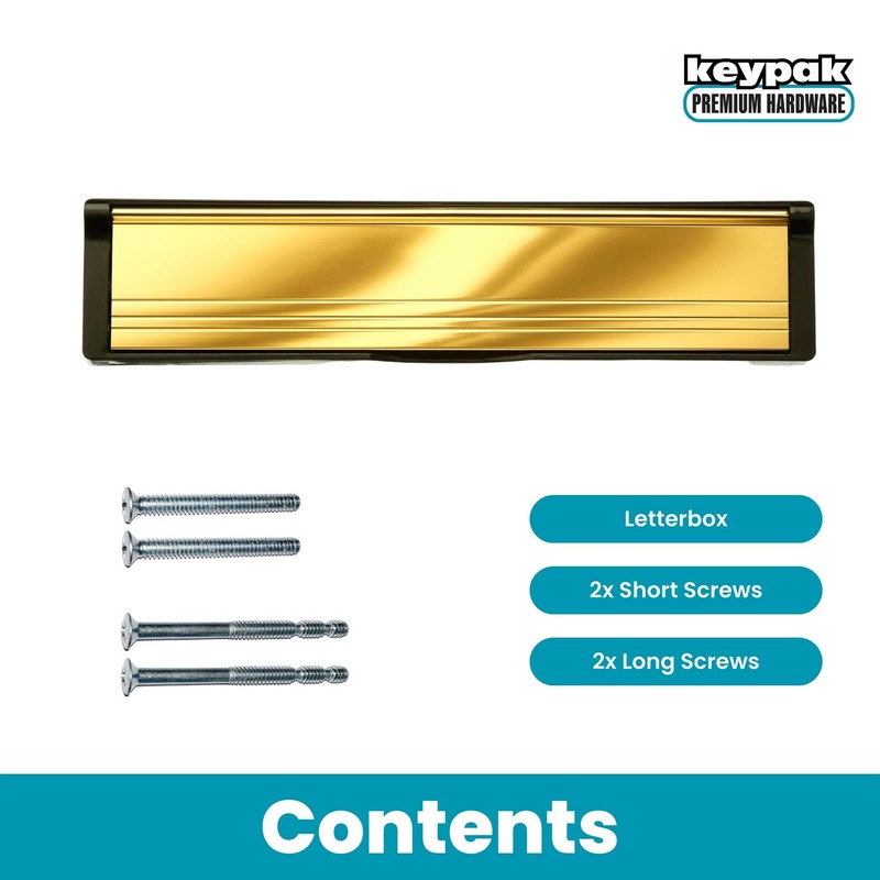 Keypak 12 inch (30.6cm) Door Letterbox - Fits 40-80mm Doors,