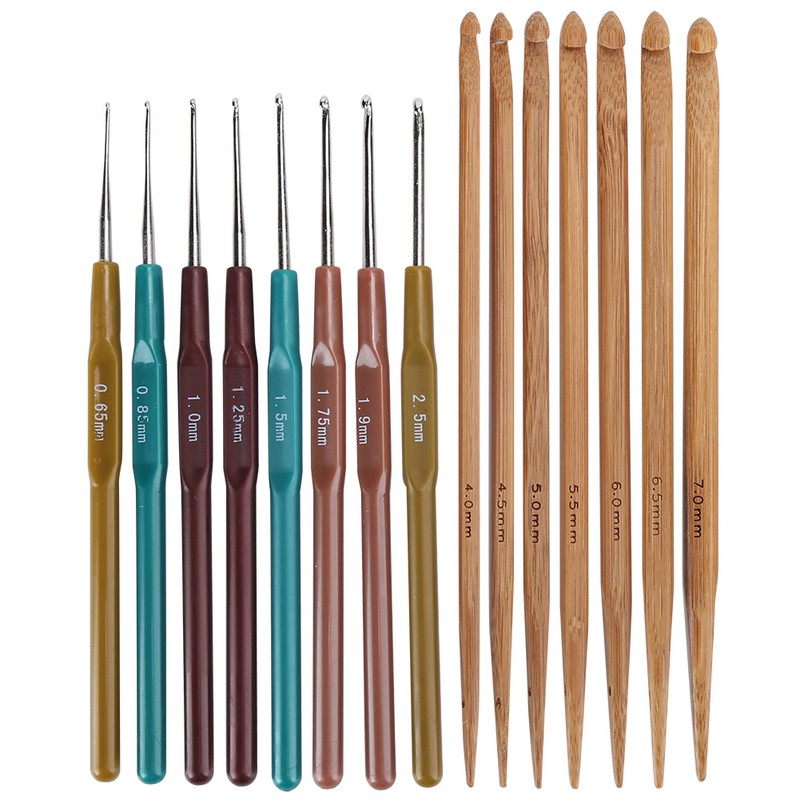 Crochet Set Sweater Needle Plastic Handle Fine Lace Knitting Carbonized