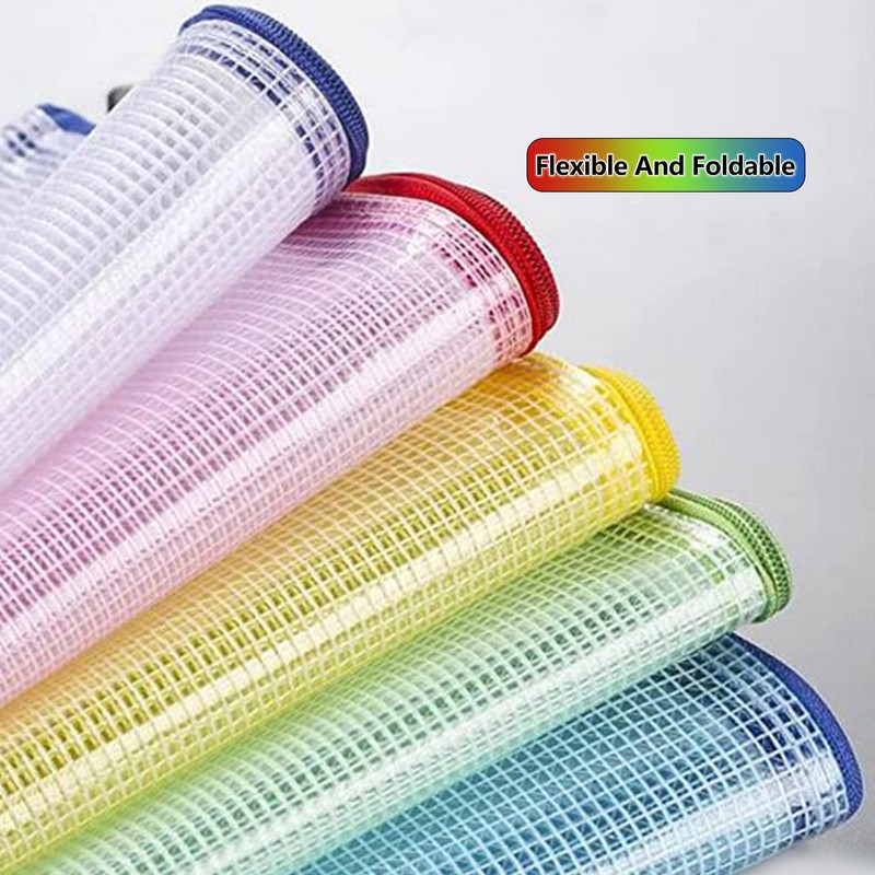 10 PCS Mesh Document Bag, Waterproof Zipper Pouch A4 Size