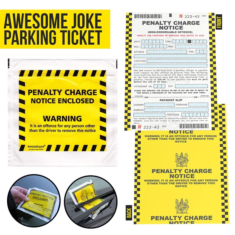 Panda Loco Parking Ticket: 5 x Realistic Tickets, Plastic Wallet,