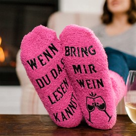 Livole Luxury Wine Socks with Muffin Gift Packaging Wine Lovers, Letter Print Socks If You Can Read This Bring Me Wine, Funny Casual Socks for Women Elderly, Friend and Lover, Bring Me Wine