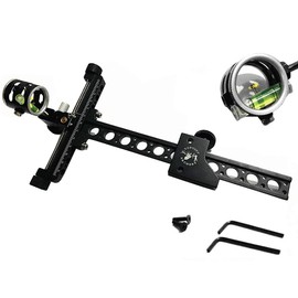 ZSHJGJR Compound Bow Visor Single Needle Pin Bow Sight 4x Lens Hunting Visor Compound Bow Accessories (Black)