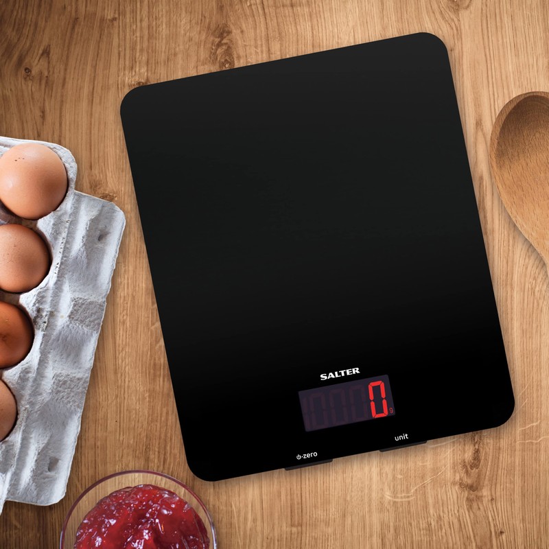 Salter 1150 BKDR Digital Kitchen Scales, Stylish Glass Design, Cooking