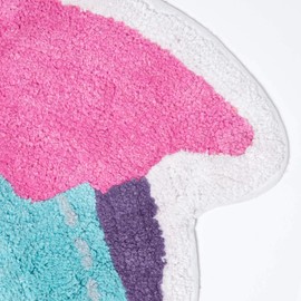 HOMESCAPES - 100% Cotton Washable Tufted Owl Rug 80 x 70 cm Bath Mat or Children's Rug.