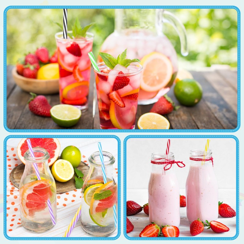 50pcs Reusable Plastic Straws,Drinking Plastic with Cleaning Brush,Dishwasher Safe,Reusable Hard