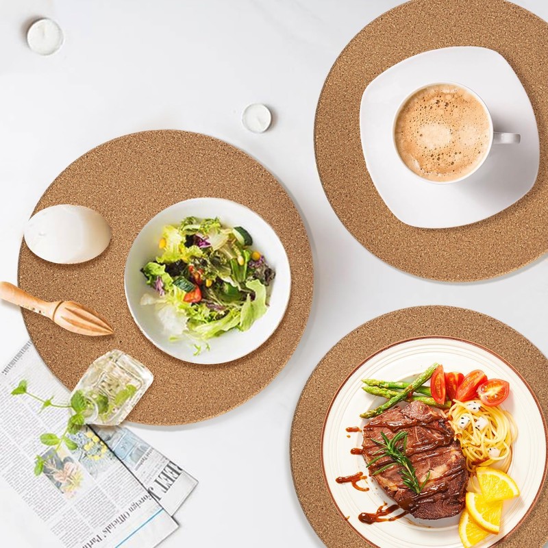 6 Pack Extra Large Cork Trivet, 9.5 Inch High-Density Thick