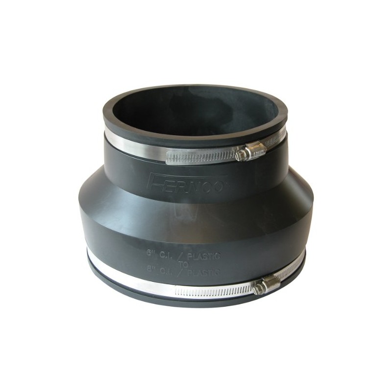 Fernco 1056-86 Flexible Pipe Coupling 8” CI/Plastic/Steel to 6” CI/Plastic/Steel