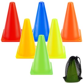 GKZB Pylons Marking Cones Football Pack of 12 Traffic Cones 17.5 cm Cone with Carry Bag Hats Children Pylons for Children, Football, Sports, Equestrian Sports & Dog Training, Dog Training