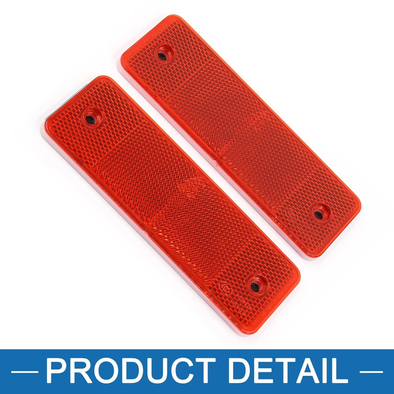 A ABSOPRO Car Reflector Sticker Rectangle Reflective Decal Red (Set