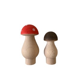 2x Motivstecker Pilz Fliegenpilz groß und Steinpilz klein Geburtstagsstecker Deko Zubehör für Geburtstagszug Geburtstagsring Geburtstagstisch