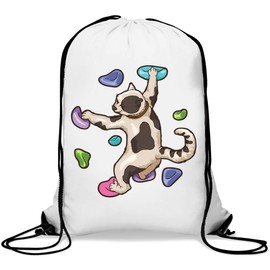 Bouldering Cat Climbing Gym Graphic Gym Sack Casual Drawstring Bag