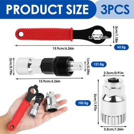 Bicycle Crank Extractor Puller, Bike Chain Removal Tool Kit, Bottom Bracket Remover, Bicycle Flywheel Chain Sprocket Remover, 16mm Bike Crankset Wrench, Flywheel Removal Tool for Mountain Bike