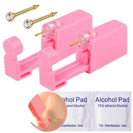 Vessantara Nose Piercing Kit-6 Pcs Disposable Self Nose Piercing Gun with Stud Piercing Tools (GOLD STUD 201-2)