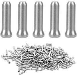 Surf turtle Bike Cable End Caps 400PCS Silver Anodized Aluminum Alloy Bicycle Brake Cable Caps Line Pipe End Cap Inner Line Cover (Silver)