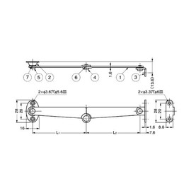 スガツネ工業 天蓋用ステー S-16(左用) S-16L