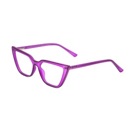 Calabria Gotham City Flex 84 Triangular Cat Eye Reading Glasses +2.75 Smoke Purple Matte Black Women