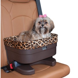 Pet Gear Booster Seat for Dogs/Cats, Removable Washable Comfort Pillow + Liner, Safety Tethers Included, Installs in Seconds, No Tools Required, Brown/Cheetah