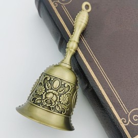 Vintage Bells, Metal Vintage Service Bell, Aesthetic Luxury Loud Brass Hand Call Bell for School Church Weddings Hotels Kitchen Ringing