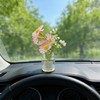 houlishu 3-Pack Daisy Flower Car Decor, Cute Dashboard Mini Vase