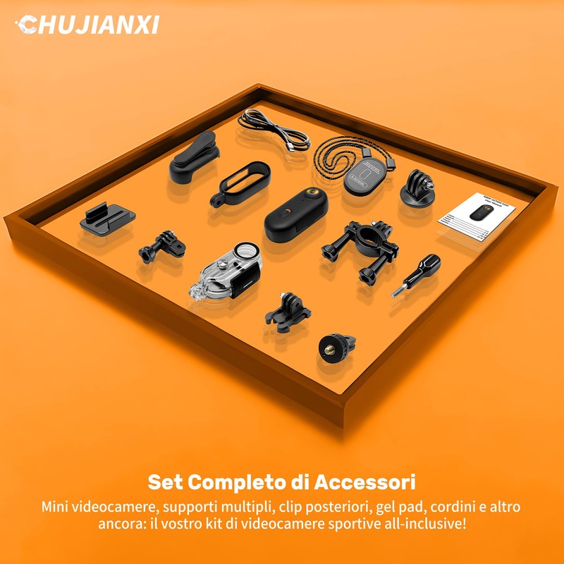 Chujianxi Mini Action Cam WiFi, Indossabile Body Cam1080P, Subacquea
