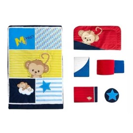 Chiqui Mundo Set Edredón Para Cama Cuna Corral Baby Monkey Chiquimundo