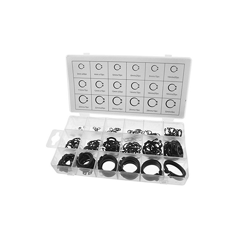 External Circlip/Snap Retaining Ring Assortment Set 300pc AST01