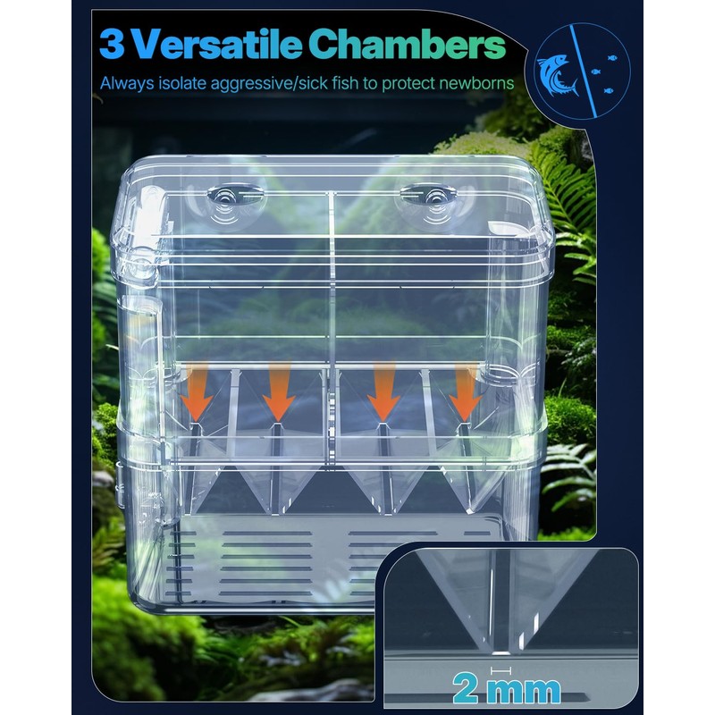 Pawfly Aquarium Fish Breeding Box Transparent Plastic Breeder Box for