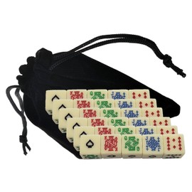 Poker Dice Ivory Tone Updated Vivid Symbols Colors + Storage Pouch (Cyber-Deals Bundle) (Set of 30 Dice)