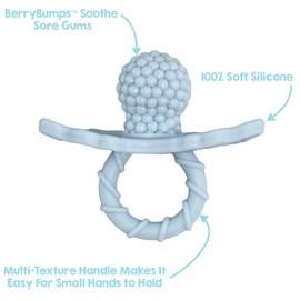 RaZbaby RaZbuddy RaZberry Teether Blue Moon/Pacifier Holder w/Removable Baby Teether Toy - 0M+ - Bpa Free - Penguin