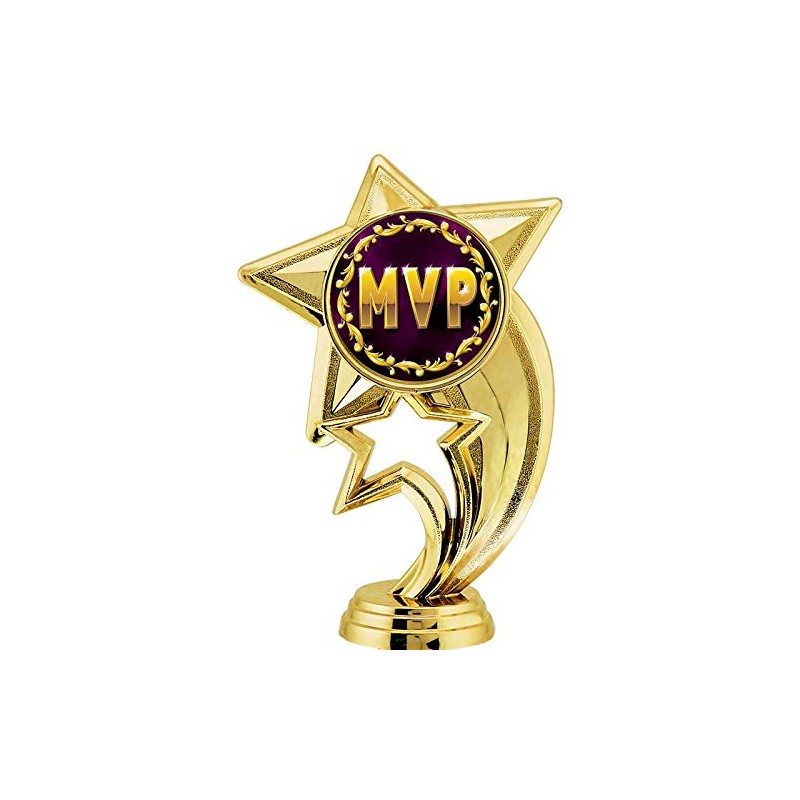 Crown Awards 6" Gold MVP Trophies, Custom Star Rocket MVP