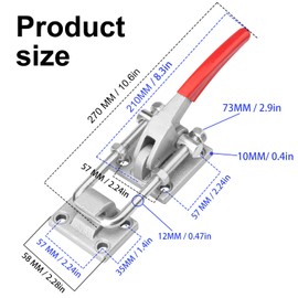 Biugaaufai 3 Pack Heavy Duty U-Hook Latch Clamp, 7720 lbs Capacity Adjustable U Hook Toggle Clamp, 40380 Toggle Clamp Latch, Adjustable Toggle Clamps with Threaded U-Bolt