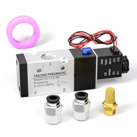 TAILONZ PNEUMATIC 1/4"NPT Solenoid Valve 3V210-08 DC12V Single Coil Pilot-Operated Electric 2 Position 3 Way Connection Type(Outlet wire)