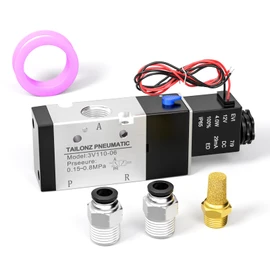 TAILONZ PNEUMATIC 1/4"NPT Solenoid Valve 3V210-08 DC12V Single Coil Pilot-Operated Electric 2 Position 3 Way Connection Type(Outlet wire)