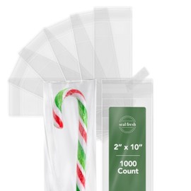 Seal Fresh Self Sealing Cellophane Bags - 2" x 10" (1000 Count) - Clear Plastic Resealable Cello Bag - Cellophane Treat Bags, Cookie Bags for Packaging, Candy bags, Cello Bags, Pastry Bags