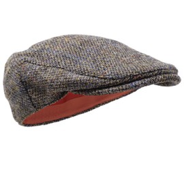 Borges & Scott Nevis Flat Cap - 100% Handwoven Wool – Harris Tweed – Water Resistant - Partridge Brown - 60cm