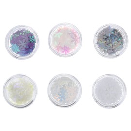 OHPHCALL Nail Art Stickers Decals 6 Pack Christmas Snowflake Manicure Paillette Decor Attractive Nails