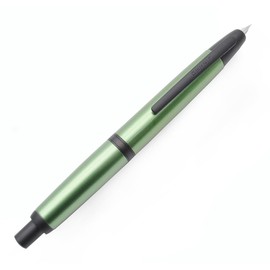JINHAO 10 Press Fountain Pen Retractable Metal Pen with Ink Converter (Extra Fine Nib, Pine Green with Black Clip)