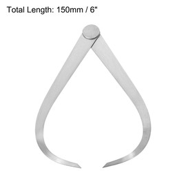 uxcell 150mm 6-inch Inside Outside Caliper Stainless Steel Firm Friction Joint Measuring Tool 1 Pair