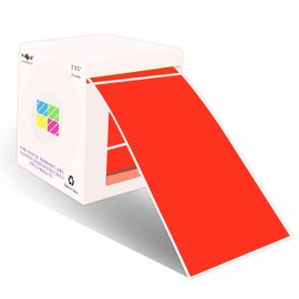 PARLAIM 3" x 5" Rectangle Color Coding Labels,250 per Dispenser Box Roll Square Label Inventory Stickers(Fluorescent Red)