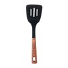 JS Gourmet Soft Touch Nylon Slotted Turner with Wood Grain