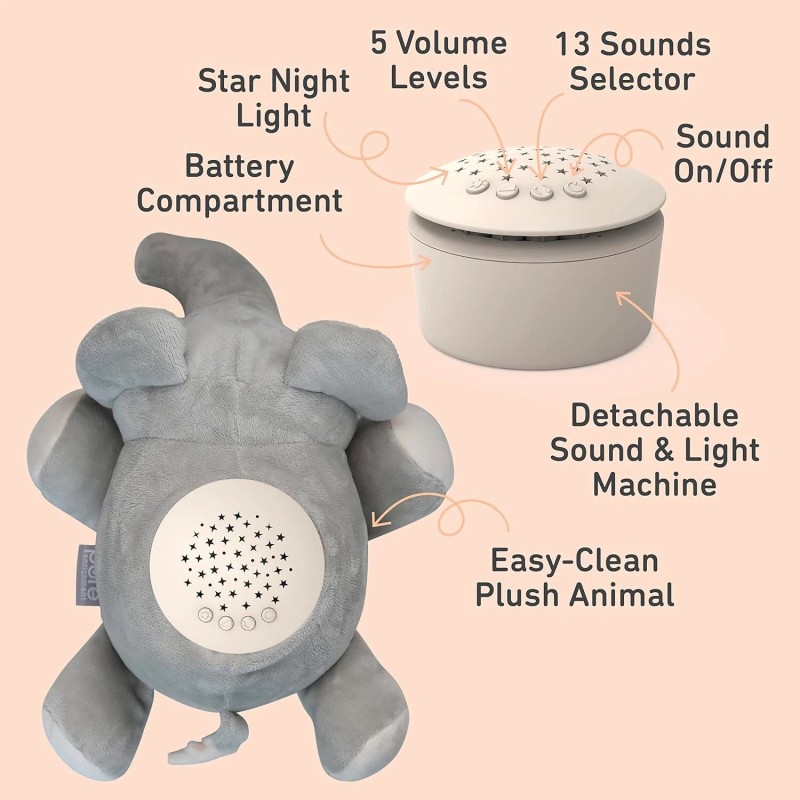 PureBaby Sound Sleepers Sound Machine & Star Projector - Elephant