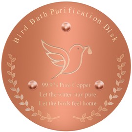 Bird Bath Copper Disk, Sturdy 1mm 99.9% Pure Copper Disk, Triple-Point Support Ensures Clean Water Year-Round, Fits Most Outdoor Birdbath Bowls (1)