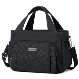 Artelaris Lunch Bag for Women, Insulated Lunch Box for Work, Large Leakproof Cooler Purse with Side Pockets & Removable Shoulder Strap Women's Lunch Tote Bag for Picnic Beach Cute Lunch Bags (Gray)