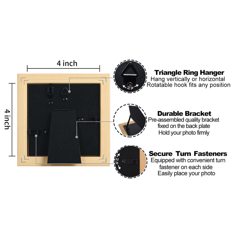 VIOLABBEY 4x4 Picture Frames Set of 4, Colorful Photo Frame