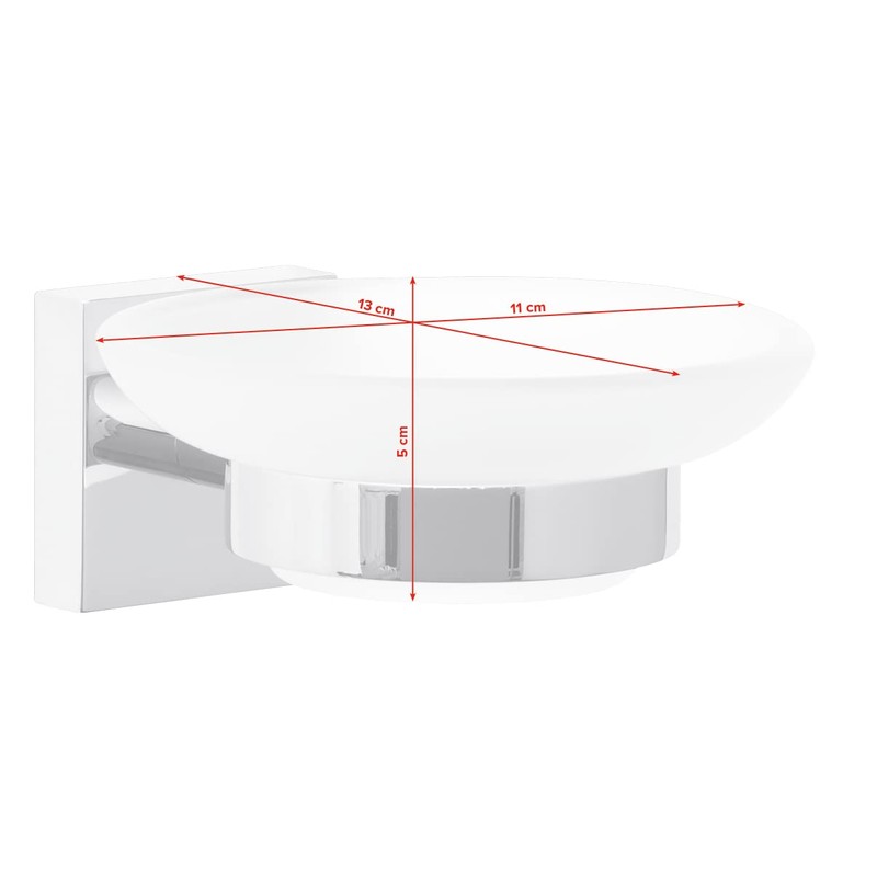 tesa EKKRO Soap Holder - No Drill Wall Mounted Satined