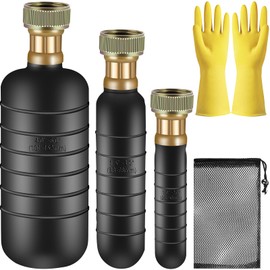 3PCS Drain Bladder Kit,Drain Cleaning Bladder Fits 1 to 6 Inch Drain Pipe,Drain Bladder Unclogger for Bathroom Sink,Swimming Pool Drain,Basement,Bathtub,Shower-Including Gloves and Storage Bag