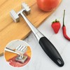 Meat Tenderizer Dual Sided Zinc Alloy Ergonomic Rubber Handle Balanced